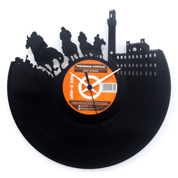 Orologio da parete con disco vinile lavorato a mano Siena