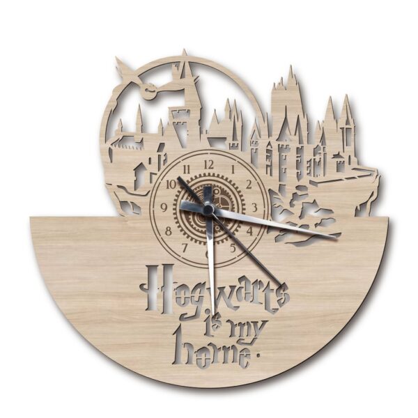 Orologio da Parete con Disco in Legno Lavorato a Mano Hogwarts Harry potter