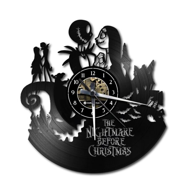 Orologio da Parete con Disco Vinile Lavorato a Mano Nightmare Before Christmas