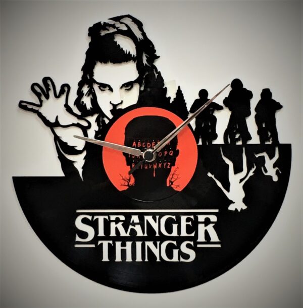 Orologio da Parete con Disco Vinile Lavorato a Mano Stranger Things
