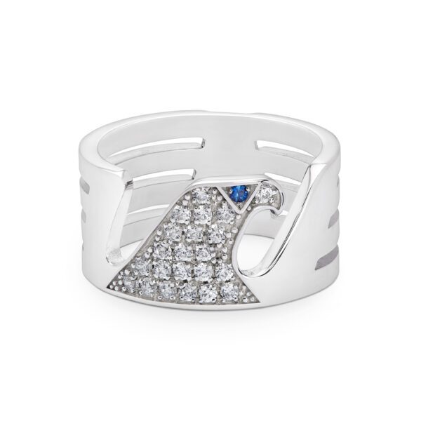 Anello Leggenda Silver Zirconia Bianchi Zaffiro S.S.Lazio