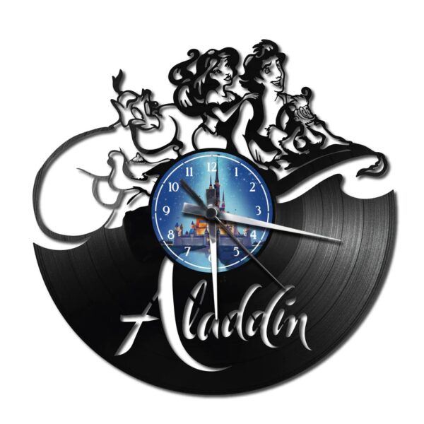 Orologio da Parete con Disco Vinile Lavorato a Mano Aladdin