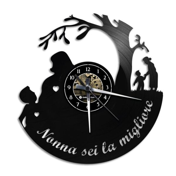 Orologio da Parete con Disco Vinile Lavorato a Mano Nonna sei la migliore