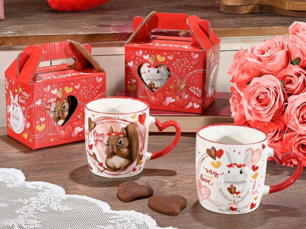 Tazza porcellana manico a cuore in conf. “LoveInTheWoods” San Valentino