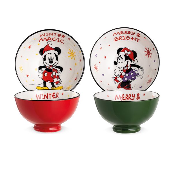 Walt Disney Set coppette Natale Minnie Topolina e Mickey Mouse Topolino