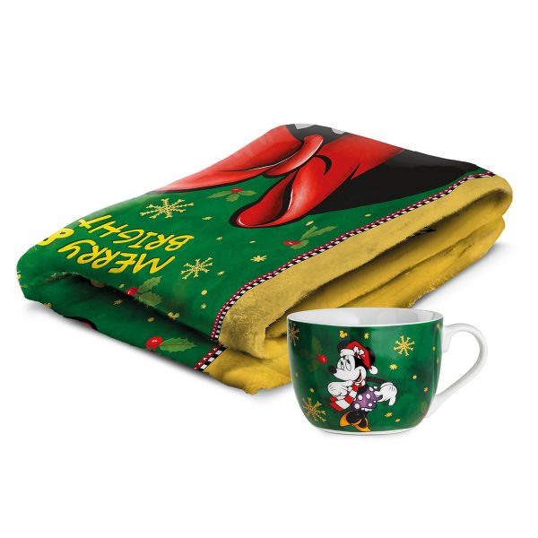 Walt Disney Set Plaid e Tazza Colazione Natale Minnie Topolina
