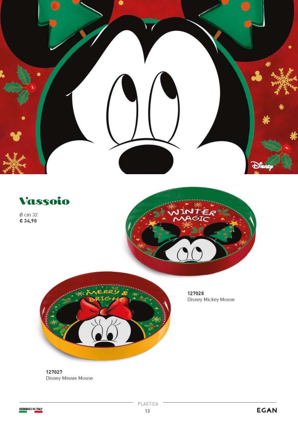 Walt Disney Vassoio Natale Minnie Mouse Topolina