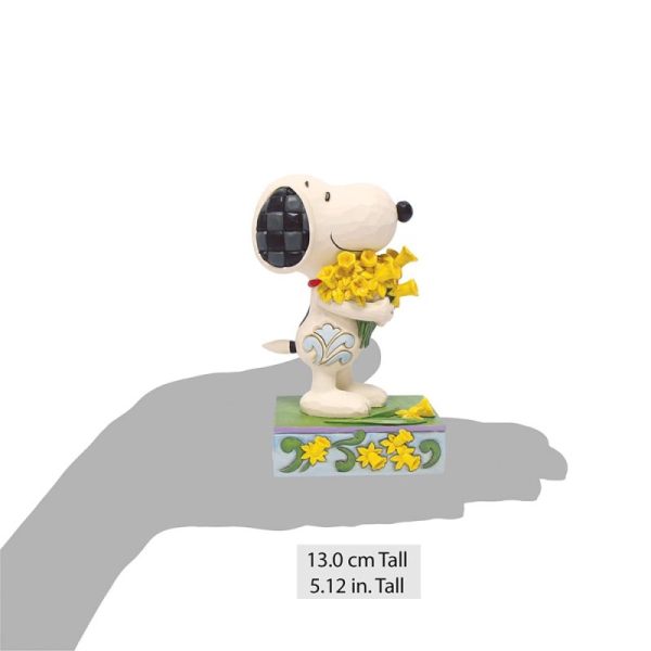 Jim Shore Snoopy con i narcisi Charlie Brown