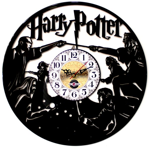 Orologio da Parete con Disco Vinile Lavorato a Mano Harry Potter e Company