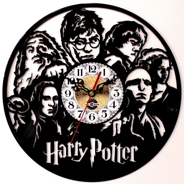 Orologio da Parete con Disco Vinile Lavorato a Mano Harry Potter e Company 2