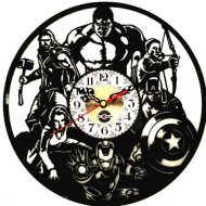 Orologio da Parete con Disco Vinile Lavorato a Mano Avengers 