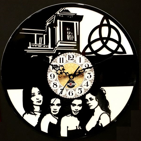 Orologio da Parete con Disco Vinile Lavorato a Mano Streghe Charmed