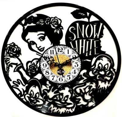 Orologio da Parete con Disco Vinile Lavorato a Mano Biancaneve 2