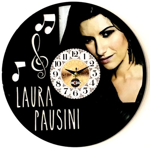 Orologio da Parete con Disco Vinile Lavorato a Mano Laura Pausini