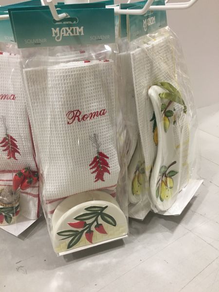 Oliera Peperoncino con Strofinaccio Ricamo Roma