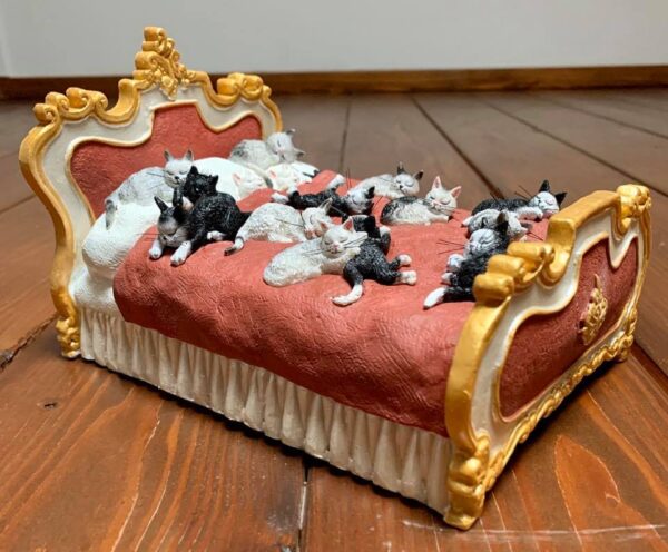 Gatti sul letto di Albert Dubout