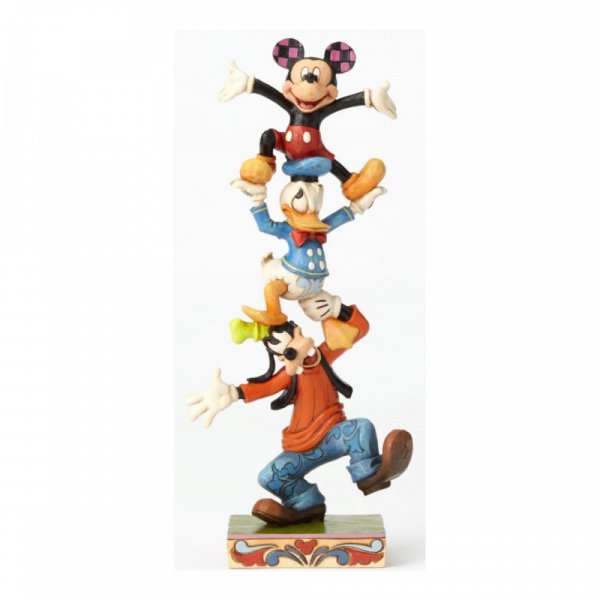 Walt Disney Jim Shore Torre in bilico Pippo, Paperino e Topolino