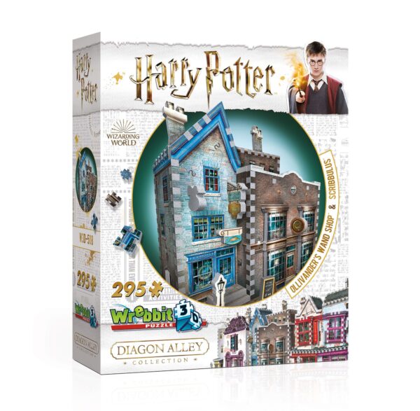 Harry Potter Negozio di bacchette di Olivander e strumenti per la scrittura di Scribbulus – Puzzle 3D Wrebbit