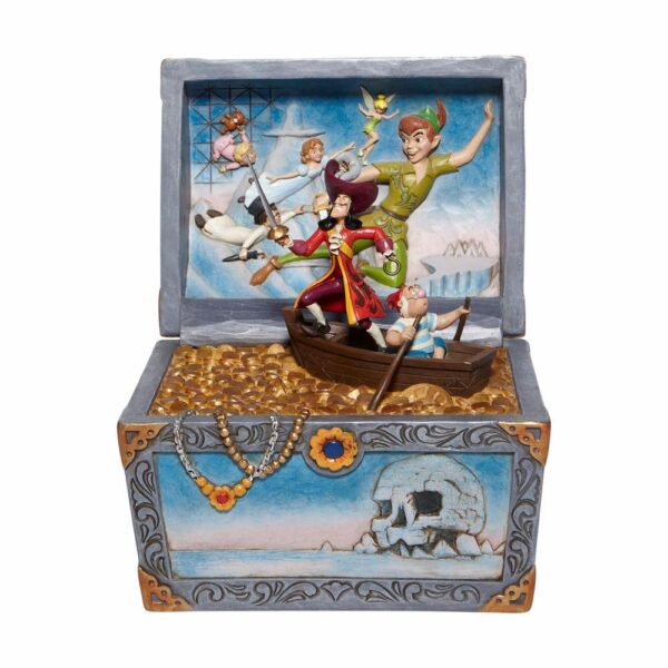 Walt Disney Tableau disseminato di tesori – Statuetta di scena volante di Peter Pan