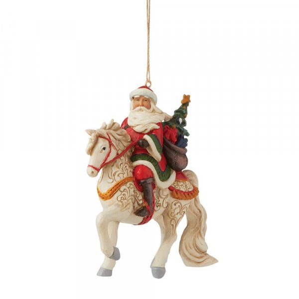 Jim Shore Babbo Natale a cavallo ornamento