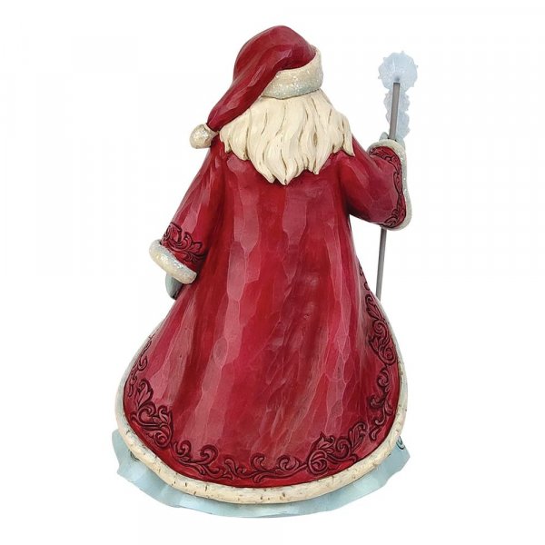 Jim Shore Statuetta di Babbo Natale del paese delle meraviglie invernale con fiocchi di neve