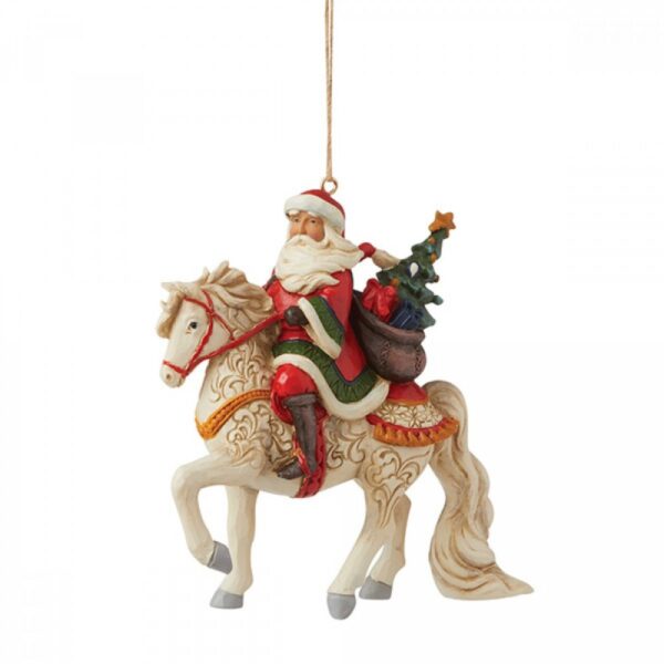 Jim Shore Babbo Natale a cavallo ornamento