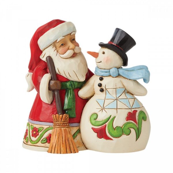 Jim Shore  Babbo Natale con pupazzo di neve