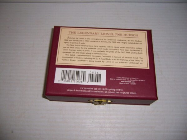 Hallmark Keepsake Ornament Lionel 700E Hudson 100th Anniversario. J-1E 22k GOLD