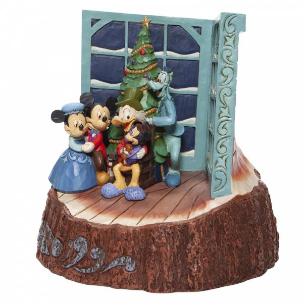 Walt Disney Jim Shore Carved Canto di Natale di Topolino scolpito dal cuore Mickey Mouse