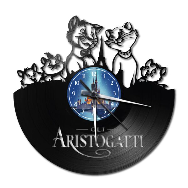 Orologio da Parete realizzato con Disco Vinile Aristogatti Disney