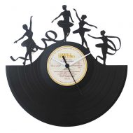 Orologio da parete con disco vinile lavorato a mano Danza Ballerine Ginnastica Ritmica