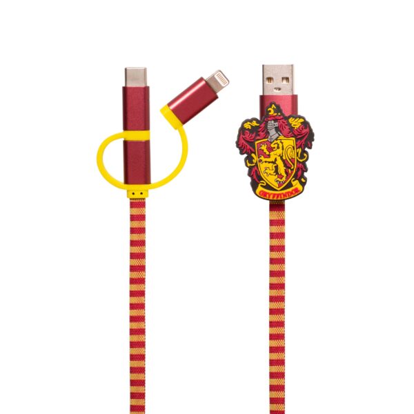 Harry Potter cavo per ricarica cellulari 3 in 1 Grifondoro - immagine 3