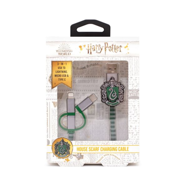 Harry Potter cavo per ricarica cellulari 3 in 1 Serpeverde