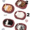 Gatto decorativo in finto pelo addormentato nella cuccia
