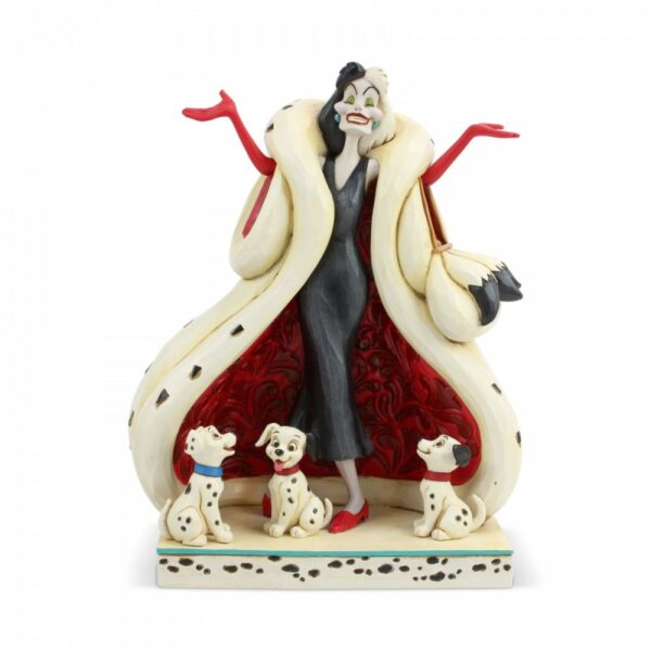 Walt Disney Jim Shore Crudelia De Mon Cruella de Vil e Cuccioli