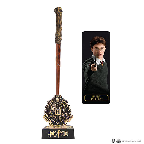 Harry Potter Penna bacchetta con supporto e segna libro di  Harry Potter