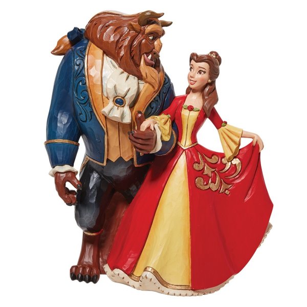 Walt Disney Figurina di Natale incantata La Bella e la Bestia