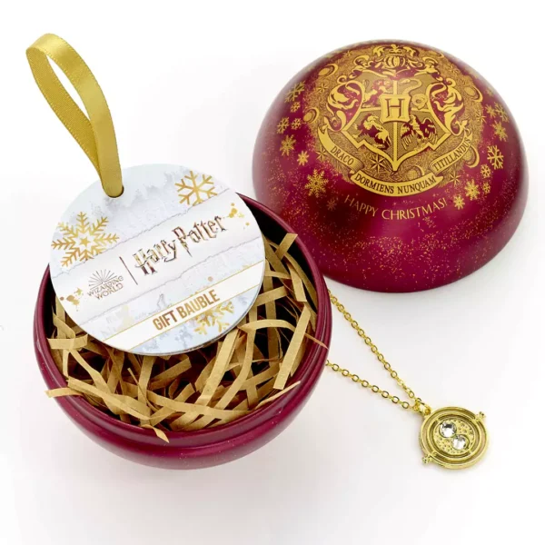 Harry Potter Pallina di Natale Hogwarts e Collana Giratempo - immagine 3