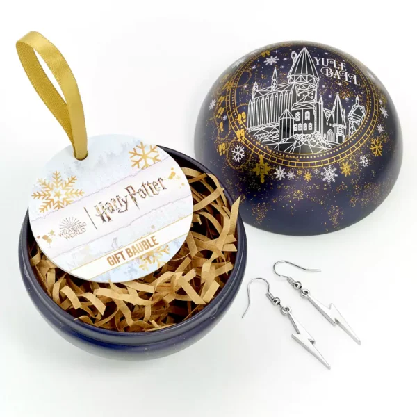 Harry Potter Pallina di Natale e Orecchini Castello di Hogwarts - immagine 3