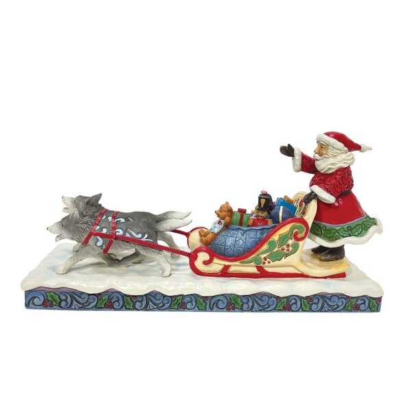 Jim Shore Babbo Natale in slitta trainata da cani con giocattoli - immagine 4