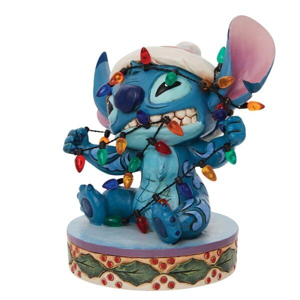 Walt Disney Jim Shore Stitch avvolto da luci di natale - immagine 3
