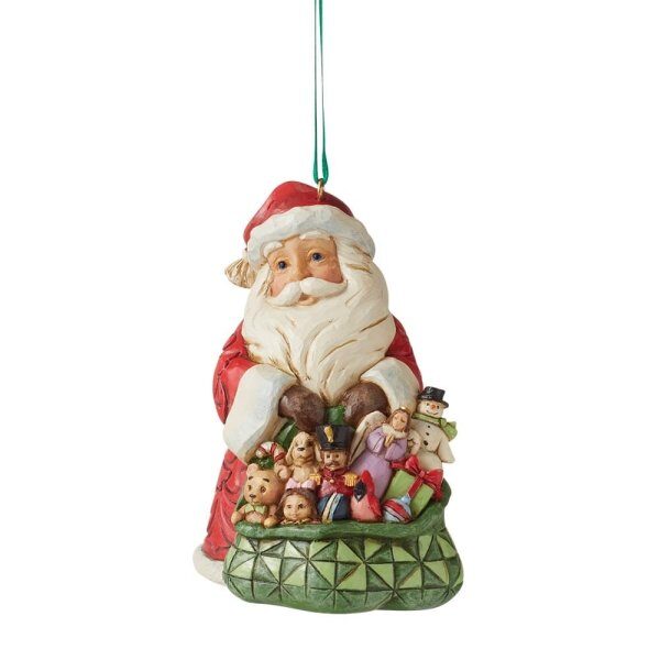 Jim Shore Ornamento di Babbo Natale con sacco doni - immagine 3