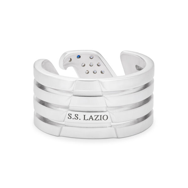 Anello Leggenda Silver Zirconia Bianchi Zaffiro S.S.Lazio