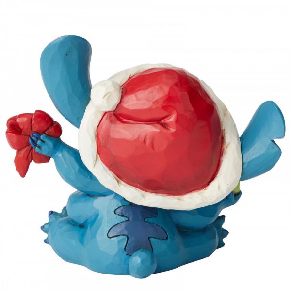 Walt Disney Jim Shore Stitch con il cappello di Babbo Natale e Pacchetto regalo