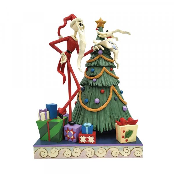 Walt Disney jim Shore Statuetta Babbo Natale Jack Skellington e Zero 