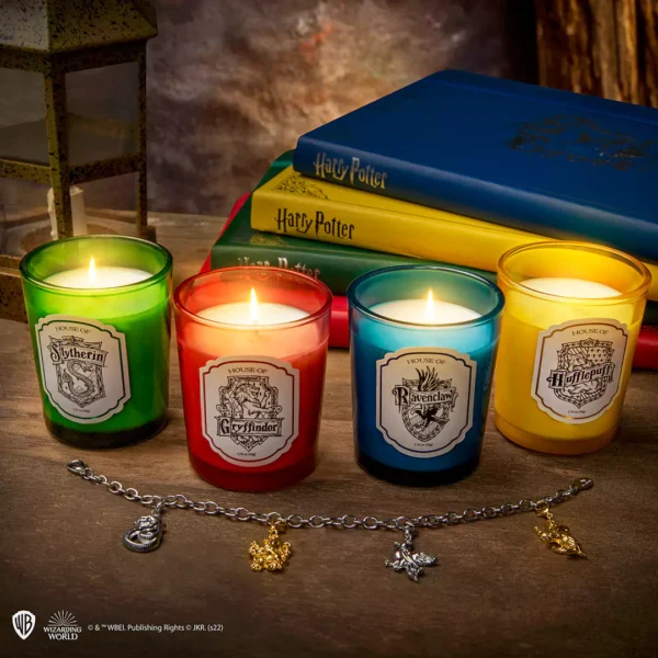 Harry Potter Pack di 4 candele delle casate e braccialetto