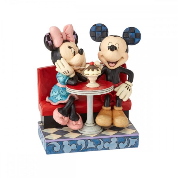 Walt Disney Jim Shore Topolino e Minni seduti a mangiare un gelato