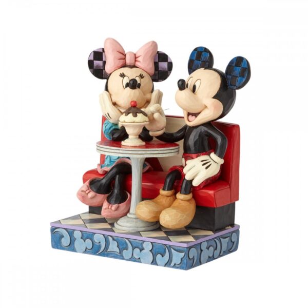 Walt Disney Jim Shore Topolino e Minni seduti a mangiare un gelato - immagine 3