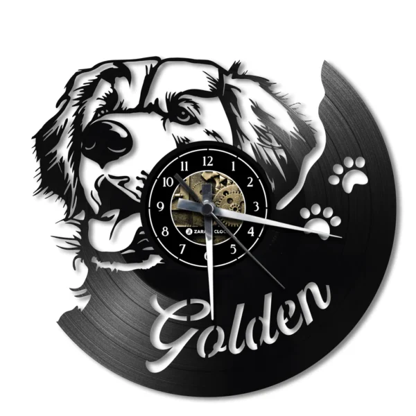 Orologio in vinile Cane Golden Retriever