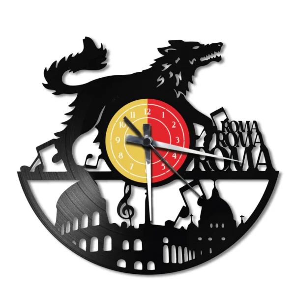 Orologio in Vinile Lupa Roma